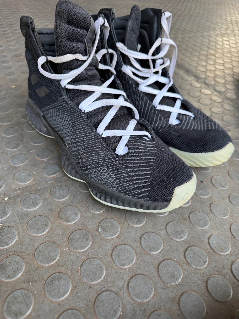 Addidas Men’s High-Top Athletic Sneakers with White Laces